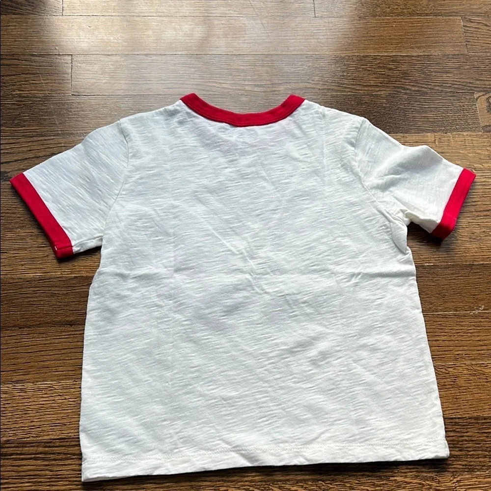 OshKosh B'gosh White and Red Baseball MVP Tee and champion athletic shorts